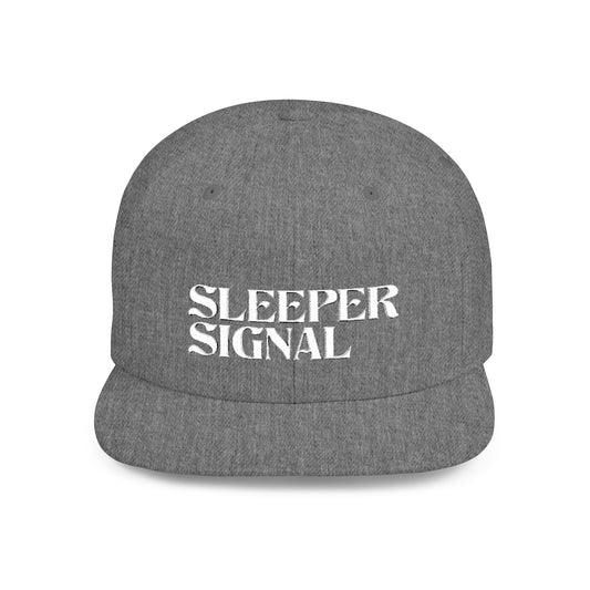 Sleeper Signal Flat Bill Snapback Hat, Trendy Cap for Casual Wear, Gift for Streetwear Lovers, Adjustable Baseball Hat, Summer Accessory